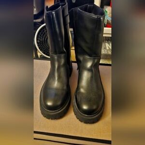 Black Motorcycle Boots women size 11